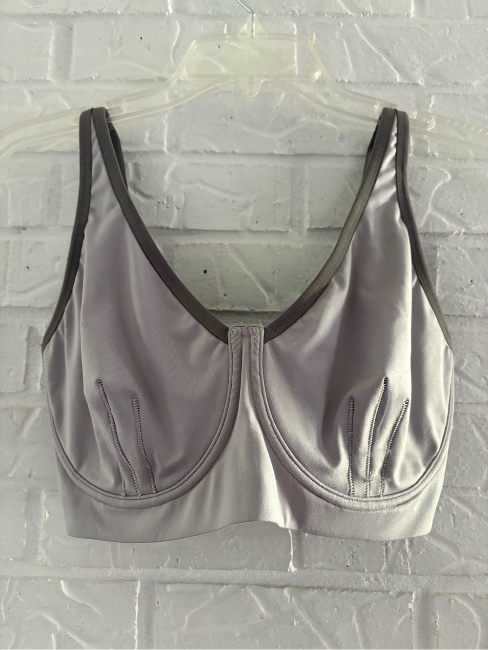 Natori Wired Sport Bra - Light Gray with Dark Trim 34DDD